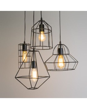 HANGING WIRE LAMP SET OF 4